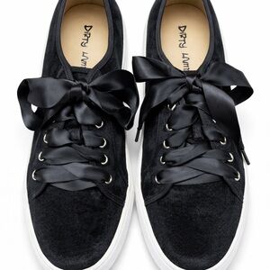 Dirty Laundry Women's Black Satin Lace Sneakers
